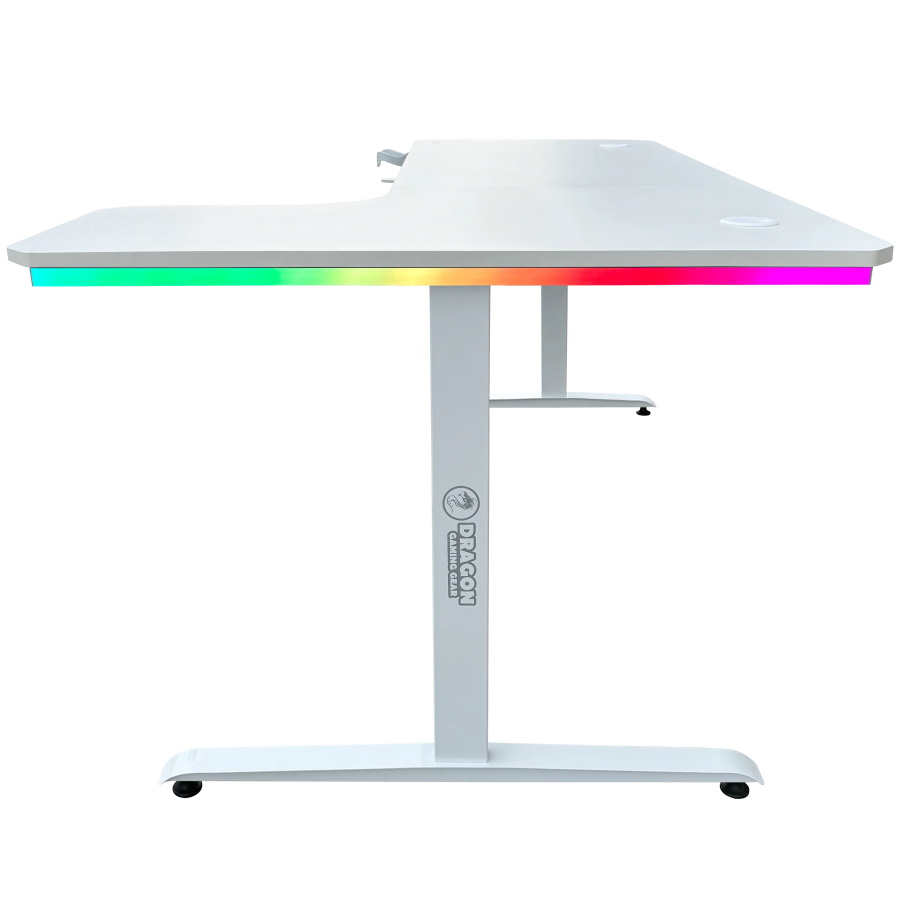 שולחן גיימינג פינתי ימין כולל תאורה dragon smart tech rgb