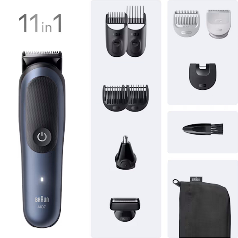 מכונת תספורת ועיצוב זקן נטענת 11 ב-1 braun