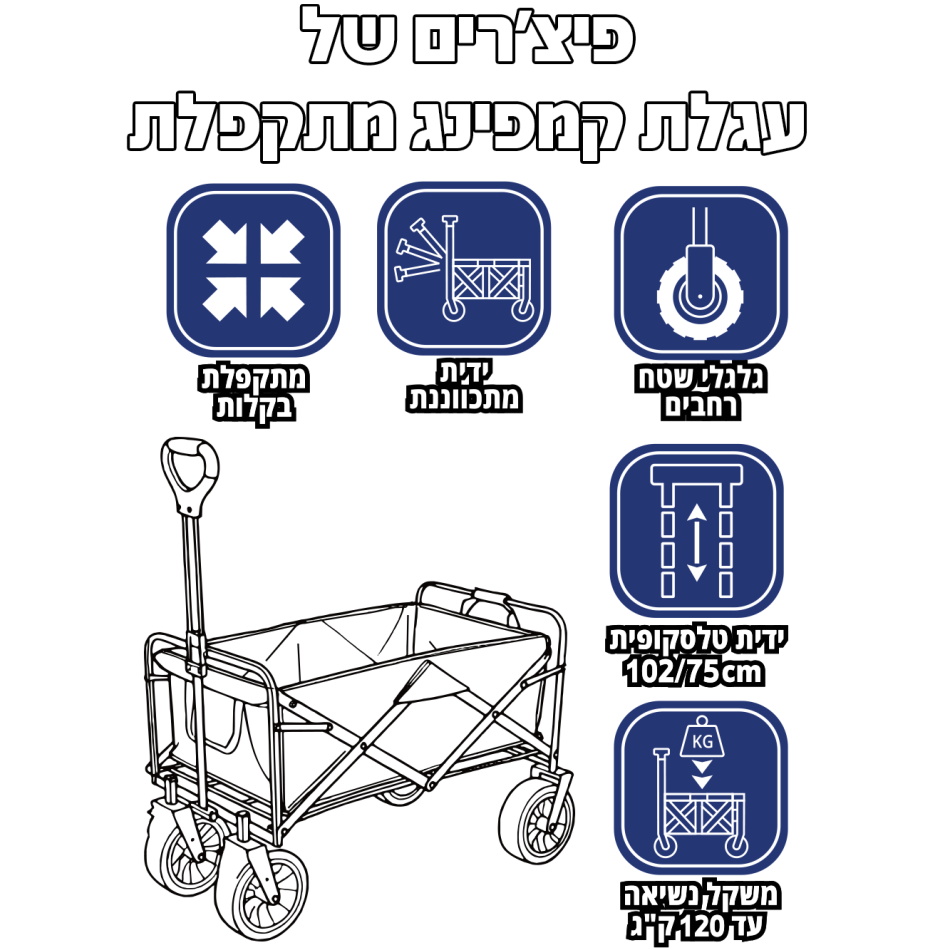 עגלת קמפינג מתקפלת klips