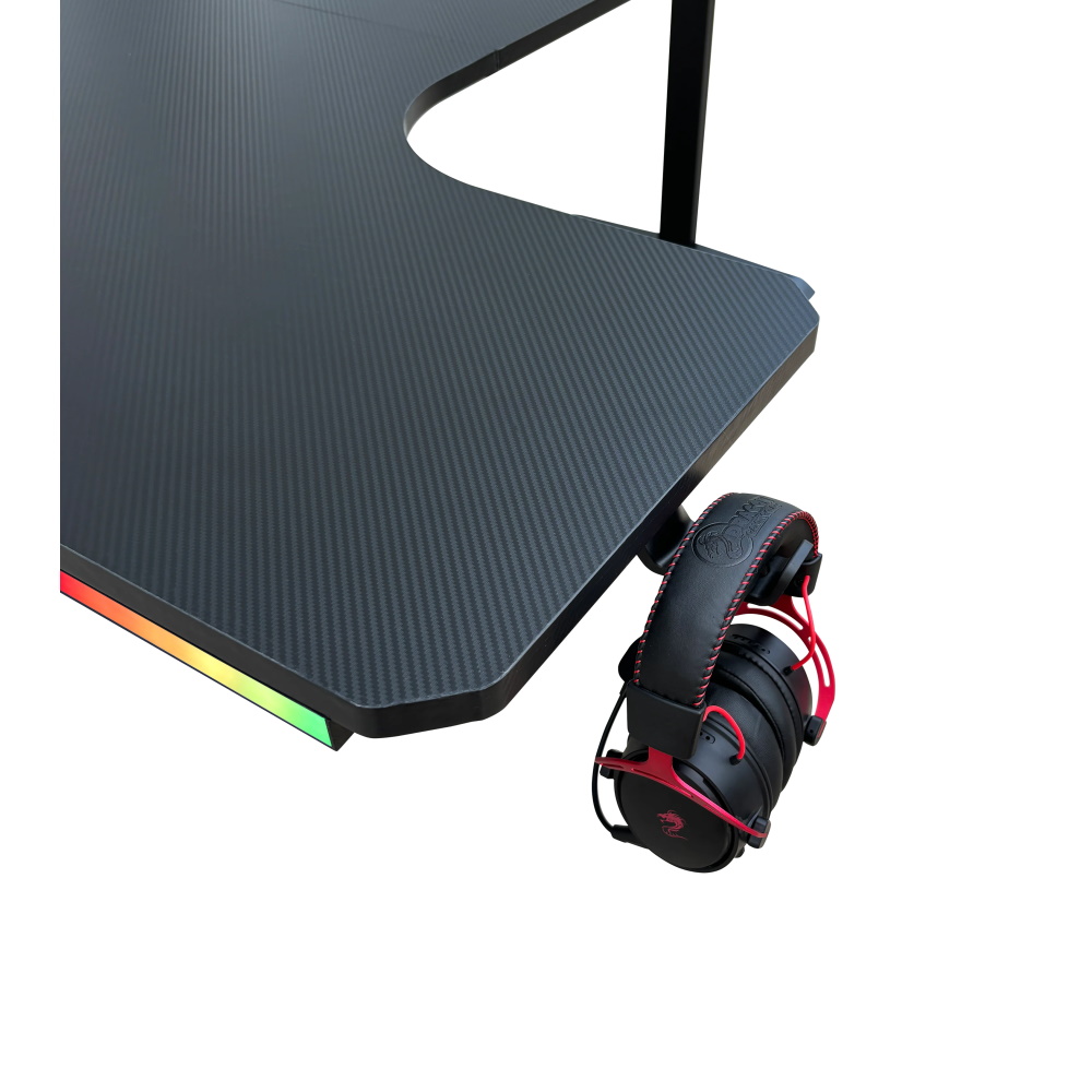 שולחן גיימינג פינתי שמאל כולל תאורה dragon smart tech rgb