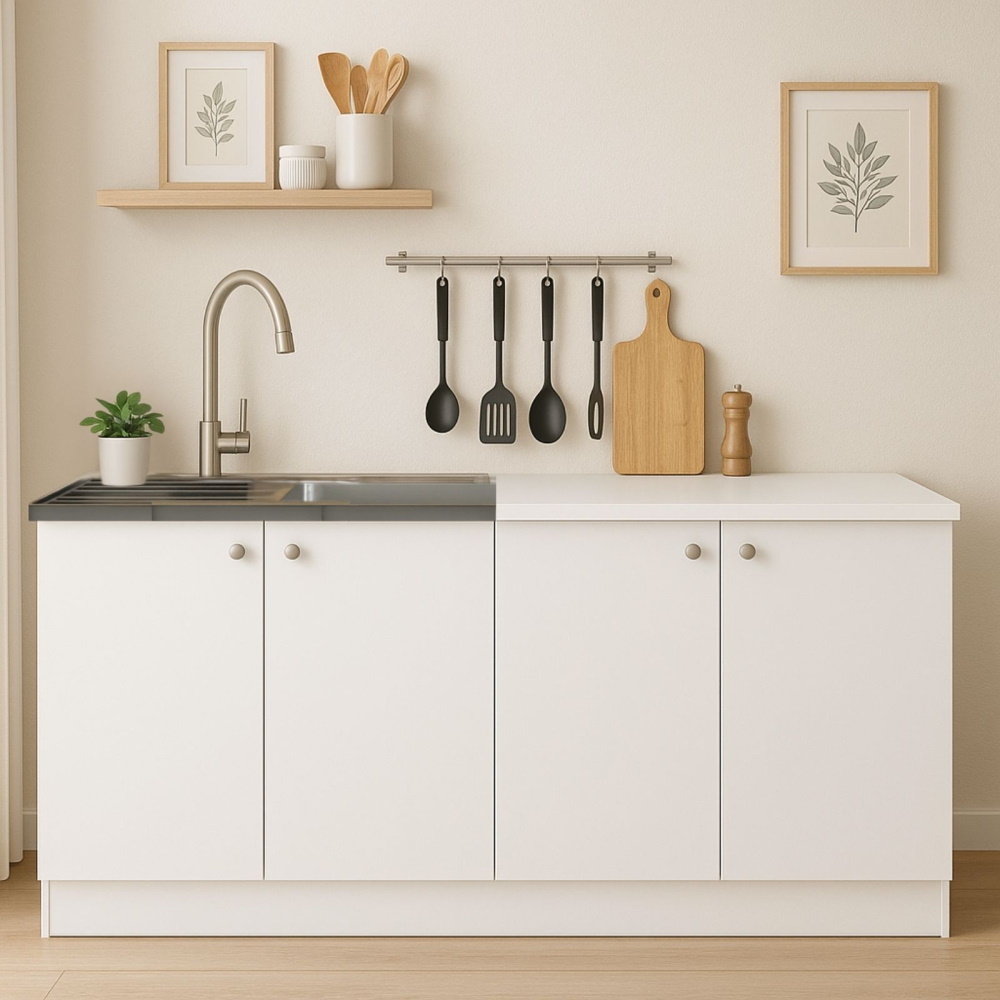 ארון מטבח מודרני כולל כיור נירוסטה 1.6 מטר Tudo Design &lrm;סיגלית