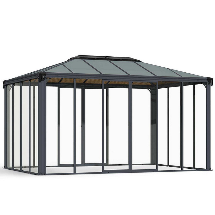 גזיבו סגור לגינה Canopia &lrm;Ledro 3X4.3 אפור כהה