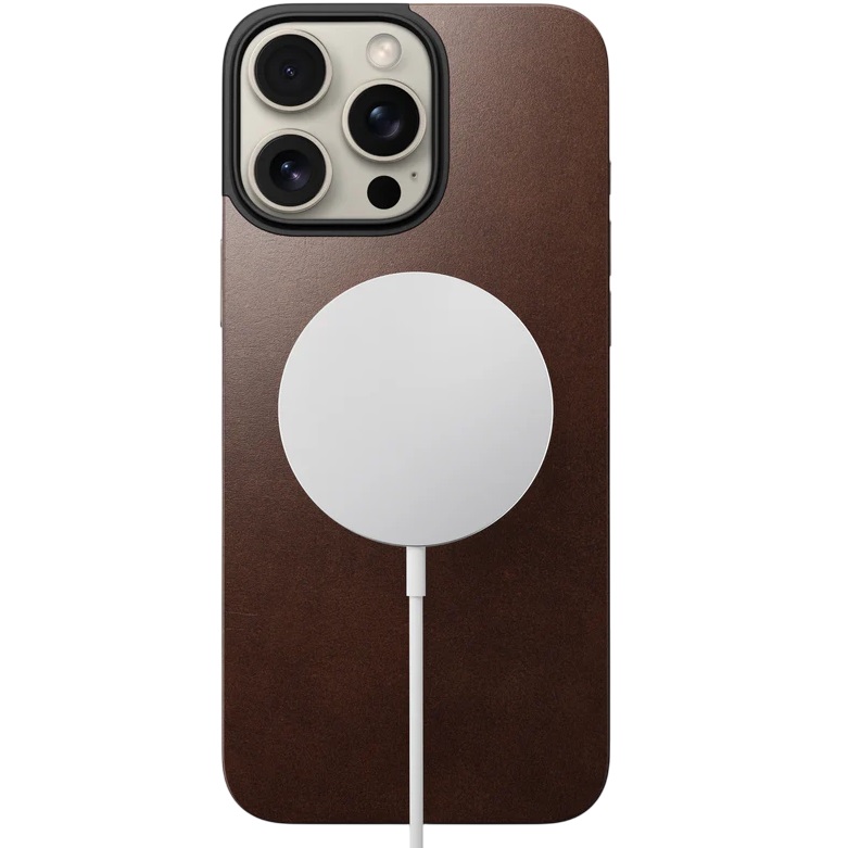 תמונה של כיסוי עור מגנטי תומך magsafe עבור nomad iphone 16 pro max