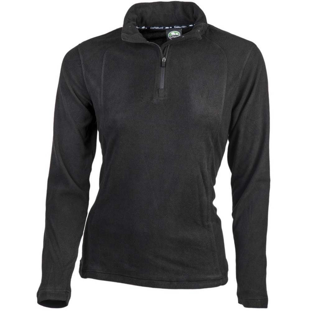 חולצה מיקרופליז מבודדת חום לנשים Go Nature &lrm;HALF ZIPPER שחור 44