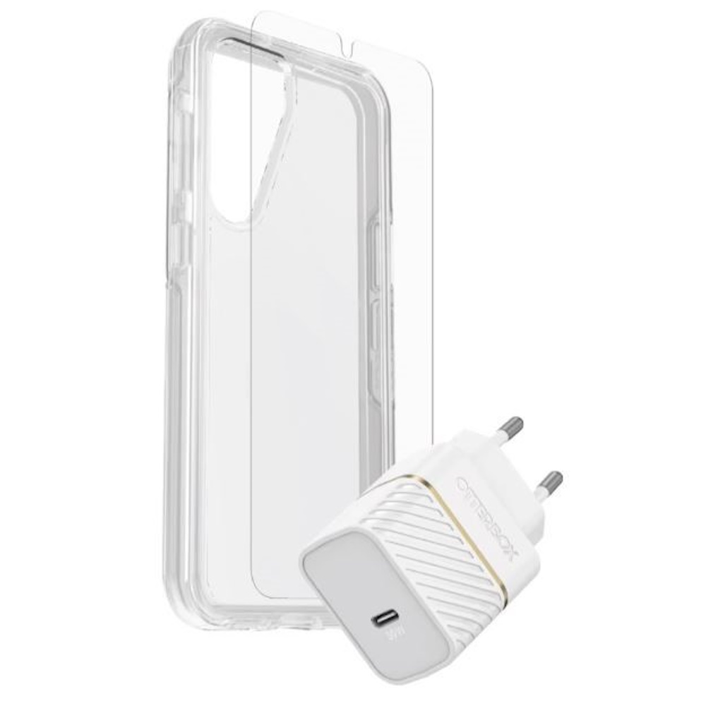 סט כיסוי אחורי, מגן מסך ומטען ל-OtterBox Samsung Galaxy S24 &lrm;Samsung Galaxy S24 Protection+Power Kit