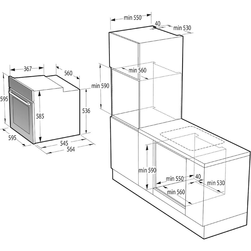תנור בנוי - 77 ליטר gorenje