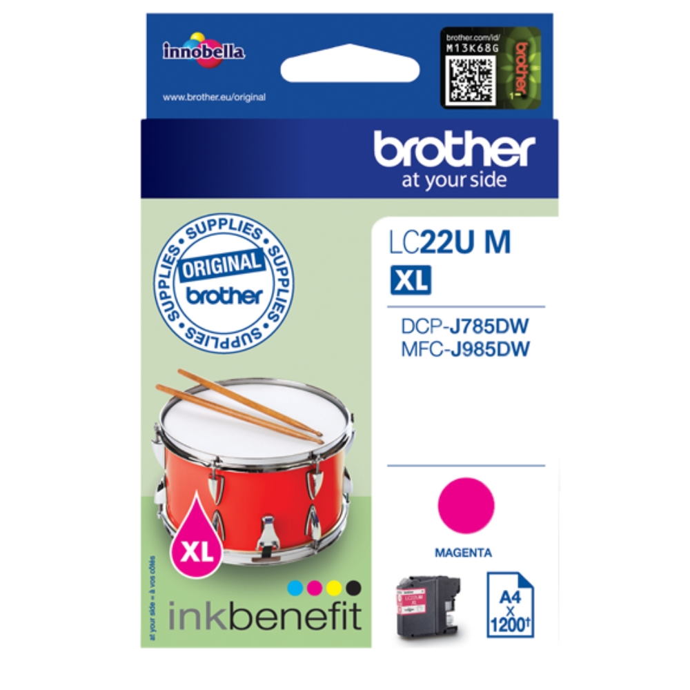 ראש דיו מג'נטה מקורי Brother &lrm;LC22UM XL