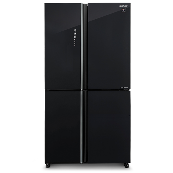 מקרר 4 דלתות - 608 ליטר Sharp &lrm;SJ-9260-BK זכוכית שחורה