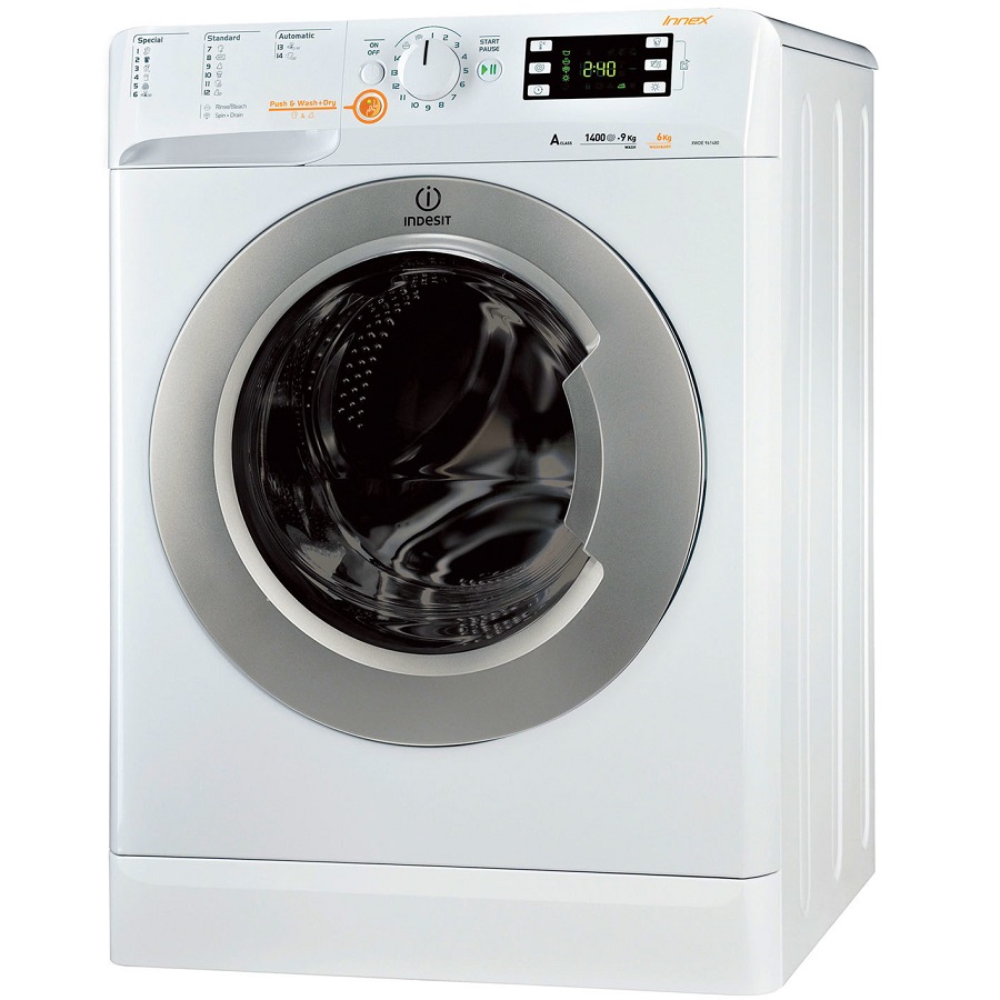 מכונת כביסה משולבת מייבש 9 קג indesit