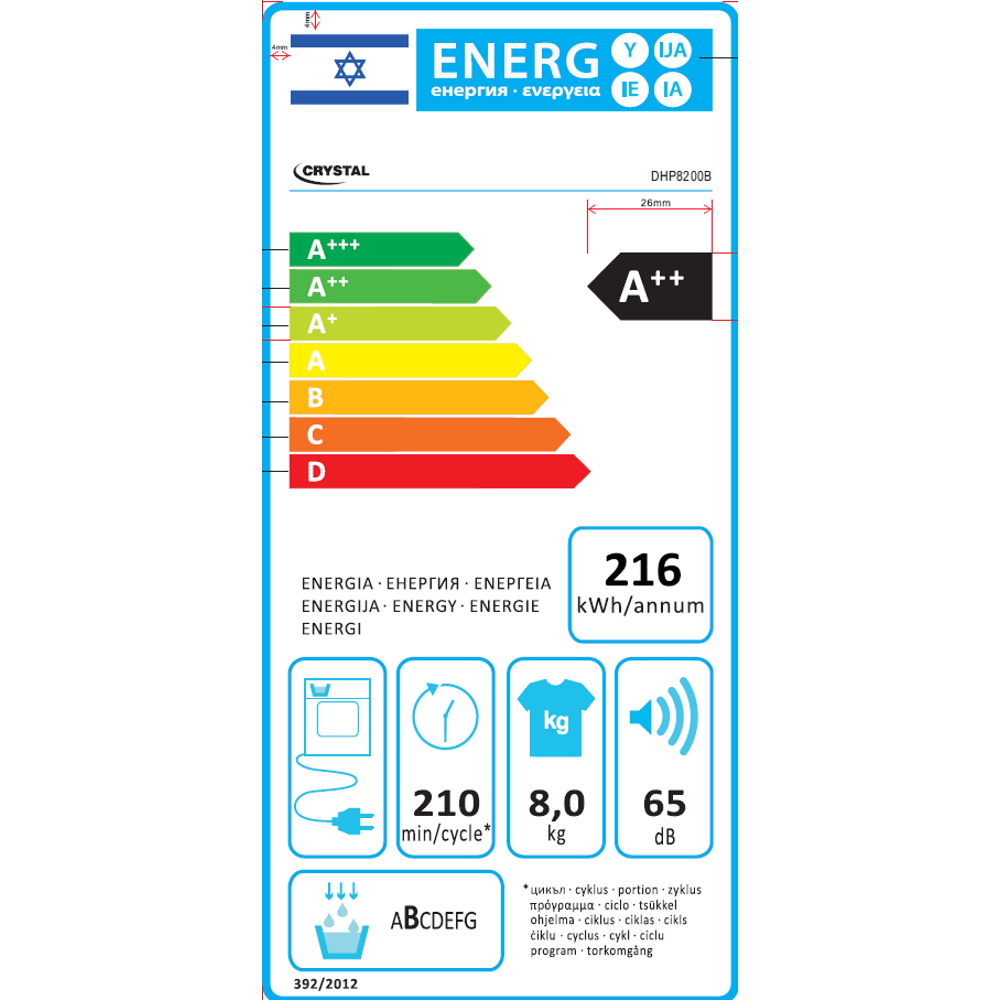 תווית אנרגיה - dhp8200b crystal