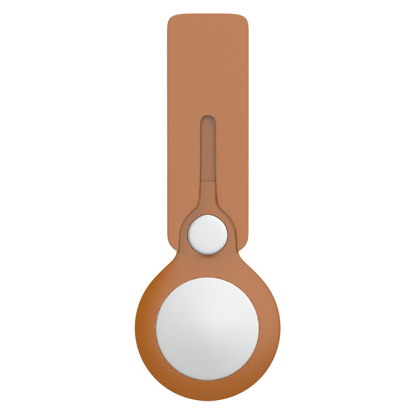 לולאת עור להגנה על מכשירי Apple Air Tag &lrm;AirTag Leather Loop - Saddle Brown