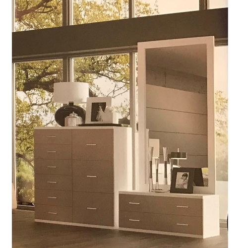 קומודה יפנית 9 מגירות כולל שידה ומראה InStyle &lrm;Alaska Dresser