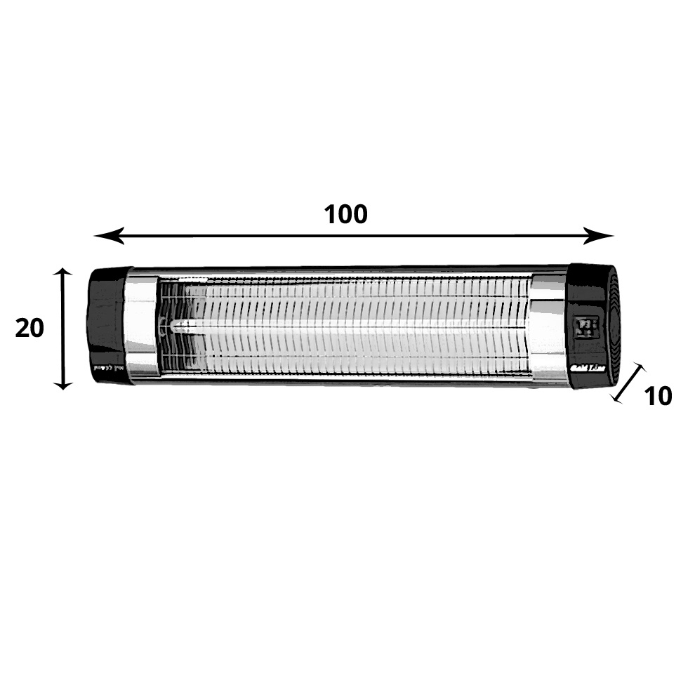 תמונה של תנור חימום 3000w לתליה כולל שלט gold line