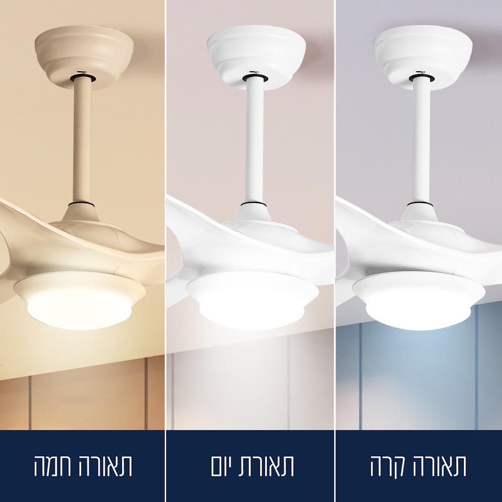 מאוורר תקרה דקורטיבי 52 כולל שלט ותאורת לד arrow 40w