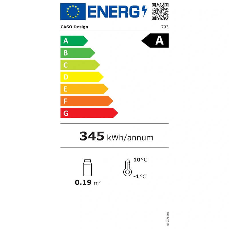 תווית אנרגיה - bbq cooler black s-l - שחור - ציר דלת שמאל caso