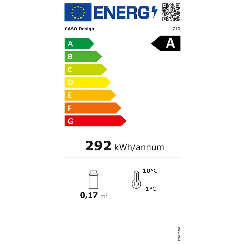תווית אנרגיה - bbq deluxe-l black smart - שחור - ציר דלת שמאל caso