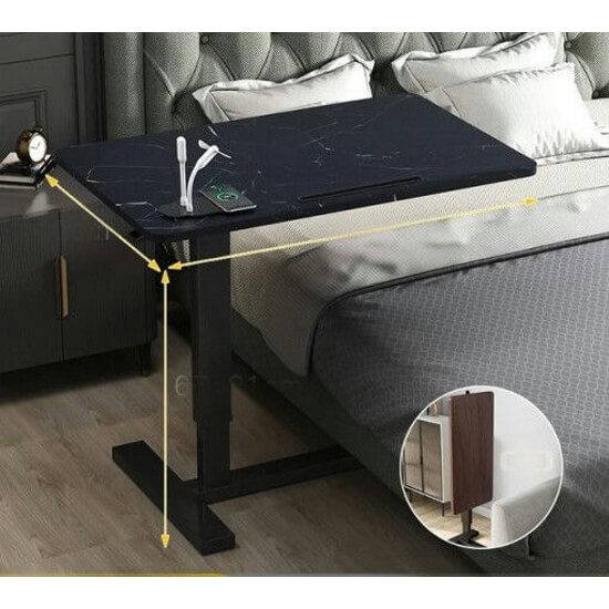 שולחן צד נייד מתכוונן משולב מטען אלחוטי dna comfort