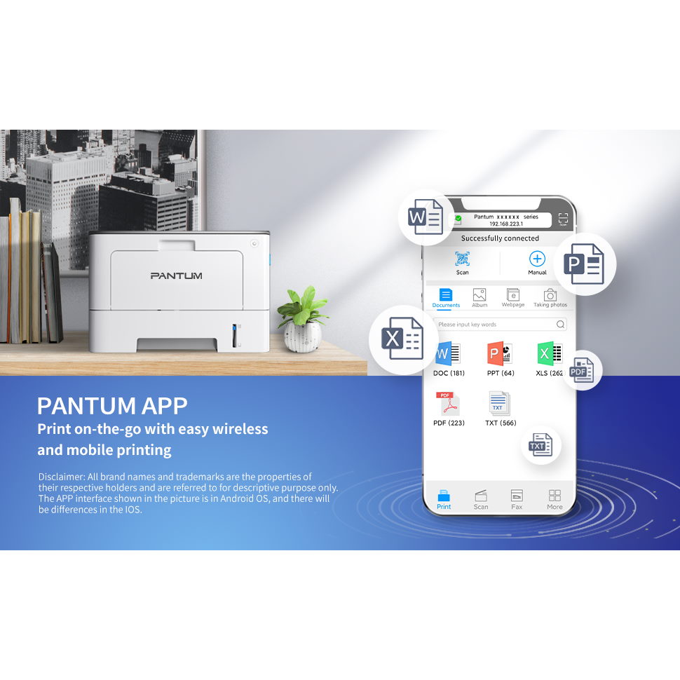 מדפסת לייזר אלחוטית pantum
