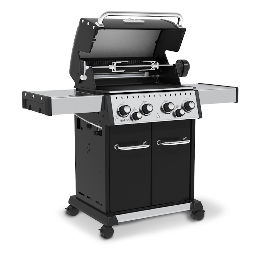 גריל גז 4 מבערים כולל כירת צד ושיפוד Broil King &lrm;Baron 490 - 128402