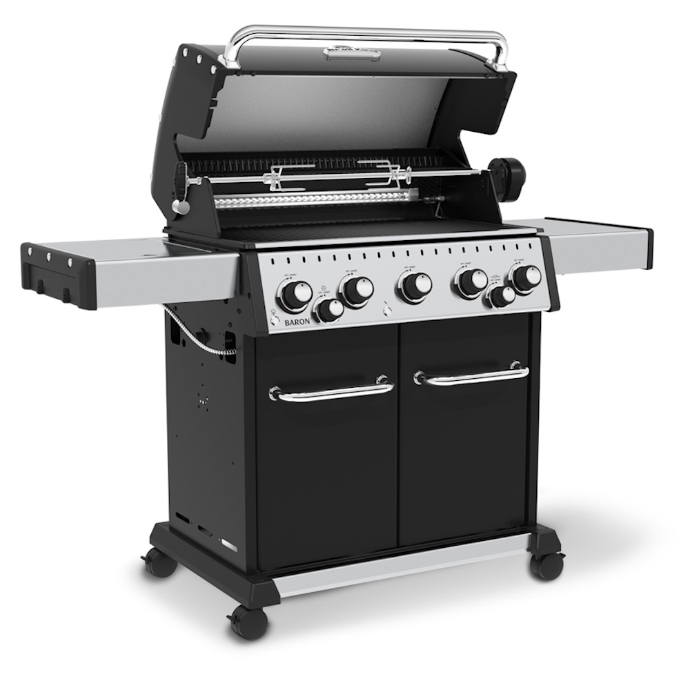 גריל גז 5 מבערים כולל כירת צד ושיפוד Broil King &lrm;Baron 590 - 128538