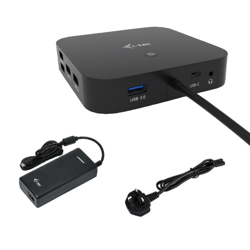 תחנת עגינה USB-C HDMI DP כולל מטען אוניברסלי I-TEC 112W &lrm;C31HDMIDPDOCKPD100
