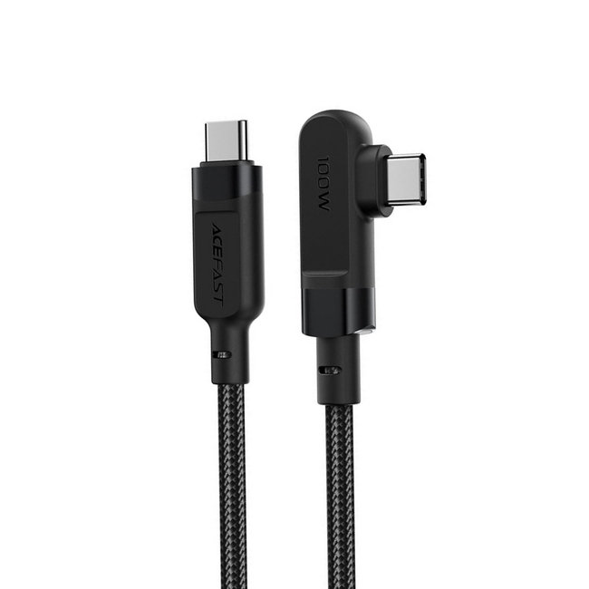 כבל טעינה וסנכרון זוויתי USB-C ל-AceFast 100W USB-C &lrm;C5-03 שחור
