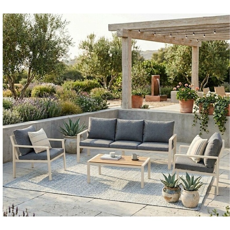 מערכת ישיבה אלומיניום לגינה 3+1+1 Australia Garden &lrm;Casso קאסו בז