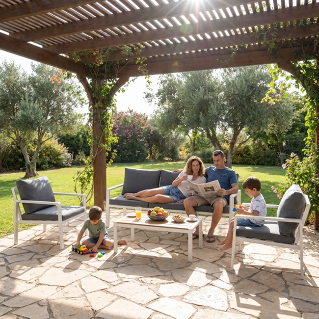 תמונה של מערכת ישיבה אלומיניום לגינה 3+1+1 australia garden