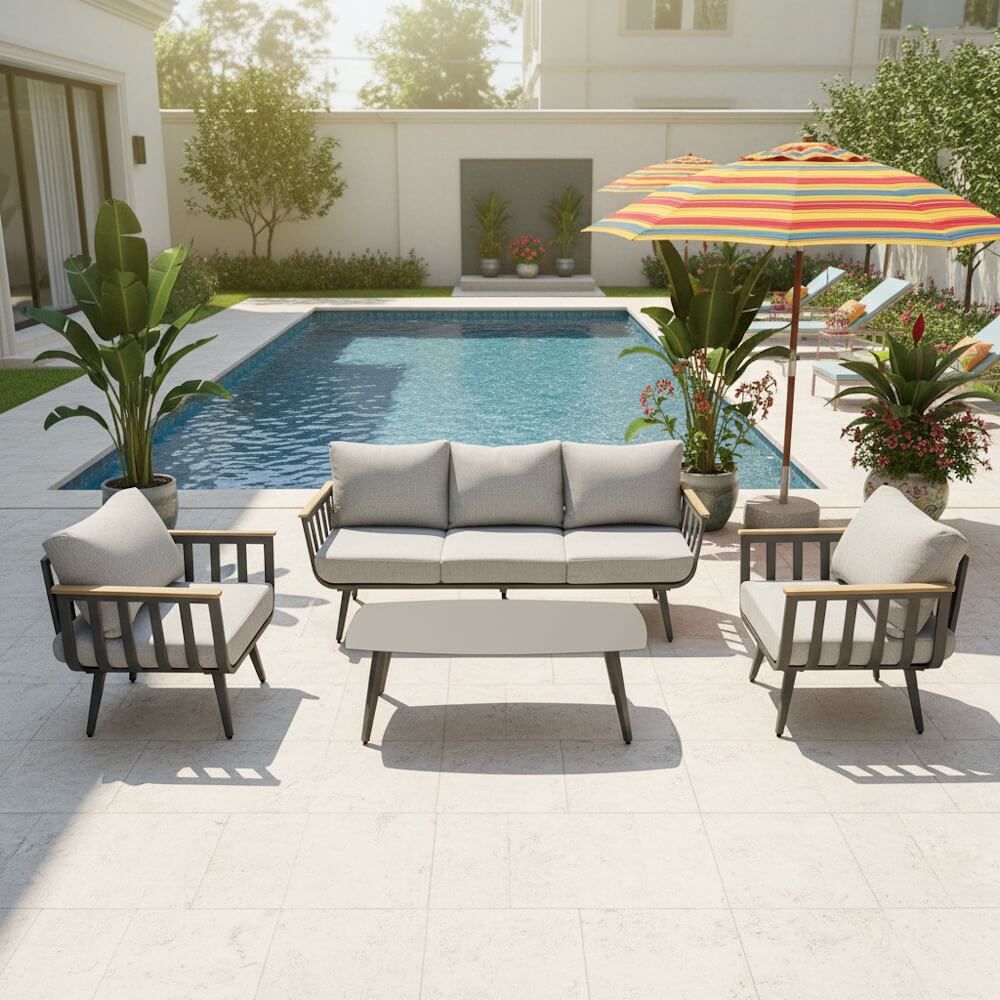 מערכת ישיבה לגינה 2+1+1 כולל שולחן australia garden