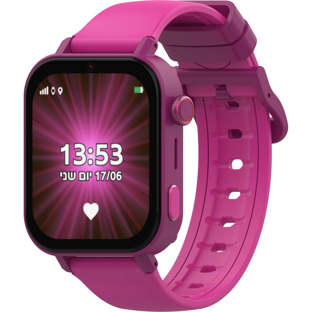 kidichat 2.1 ורוד/ורוד משולב (2 רצועות) kidiwatch