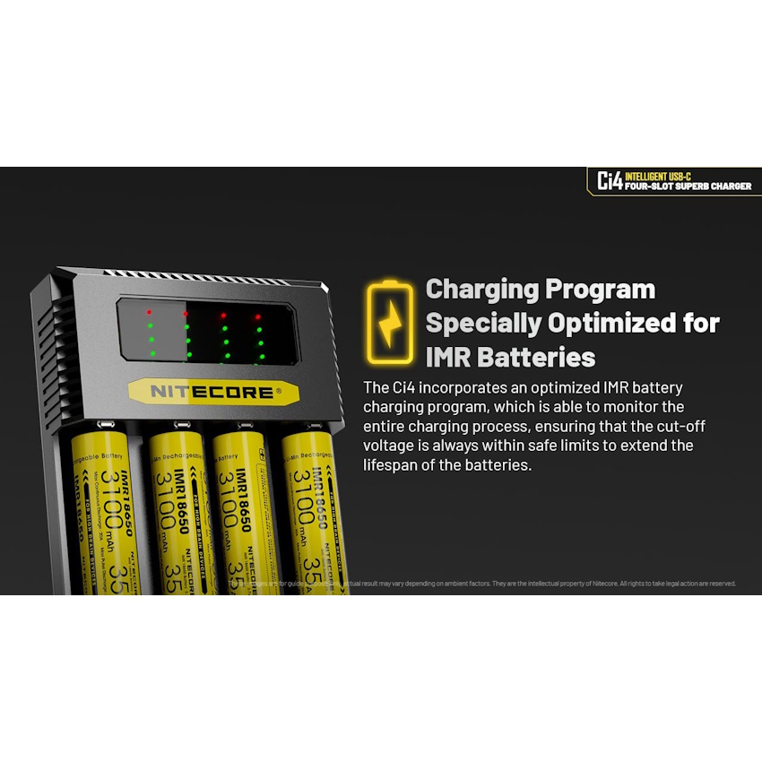 מטען usb ל-4 סוללות nitecore
