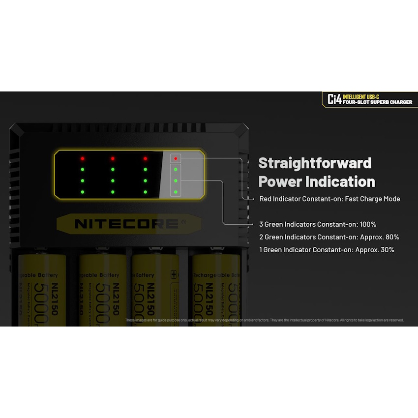 מטען usb ל-4 סוללות nitecore