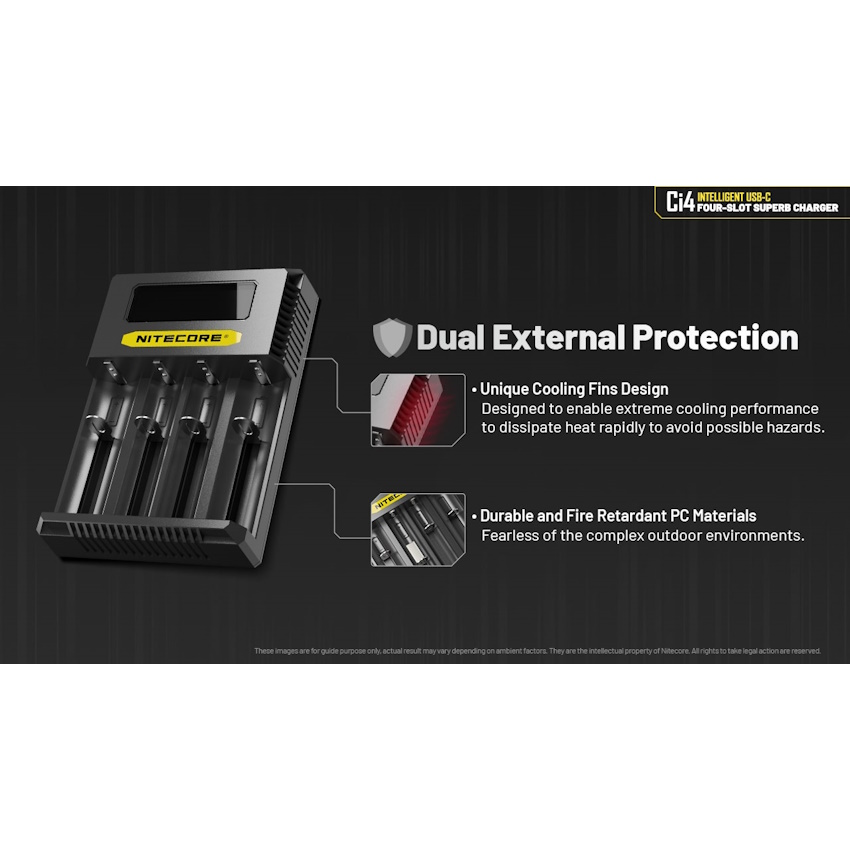 מטען usb ל-4 סוללות nitecore