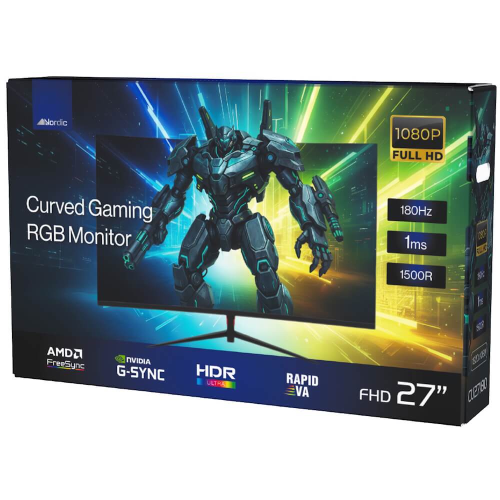 תמונה של מסך מחשב גיימינג קעור 27 full hd ‏nordic