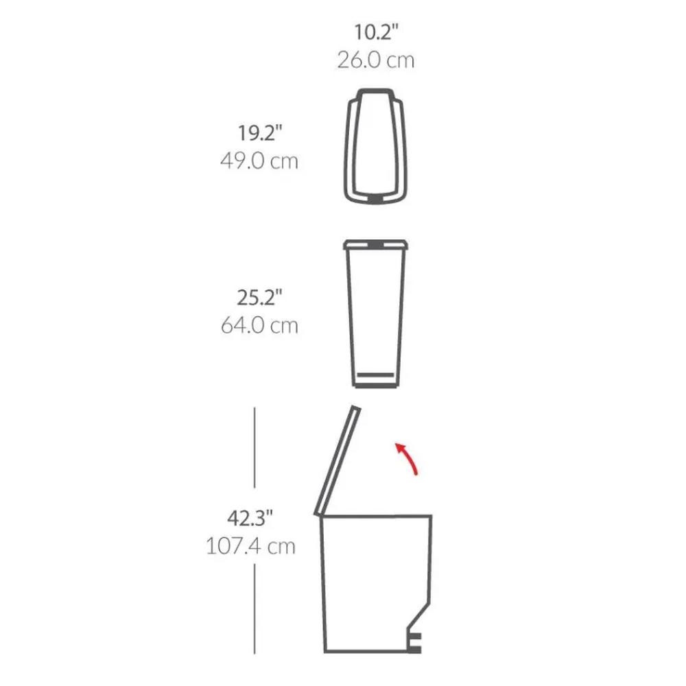 פח דוושה צר 40 ליטר simplehuman