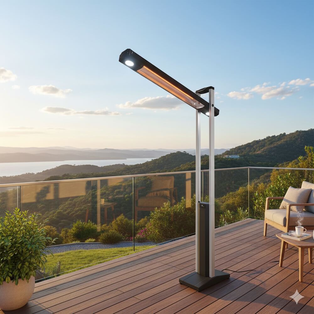 תנור חימום דו כיווני כולל תאורת led, שלט וכיסוי australia garden