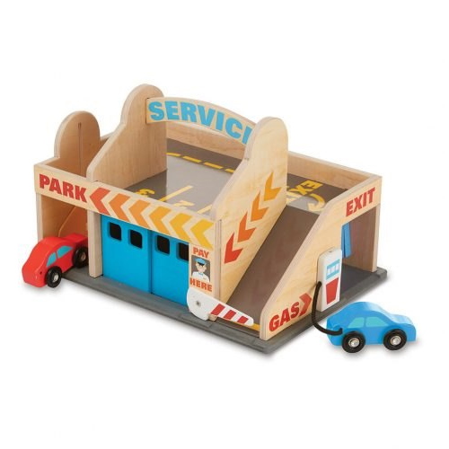 סרטון - מוסך ונקודת שירות לרכבים melissa&doug  מליסה ודאג  service station parking garage (גילאי 3+)