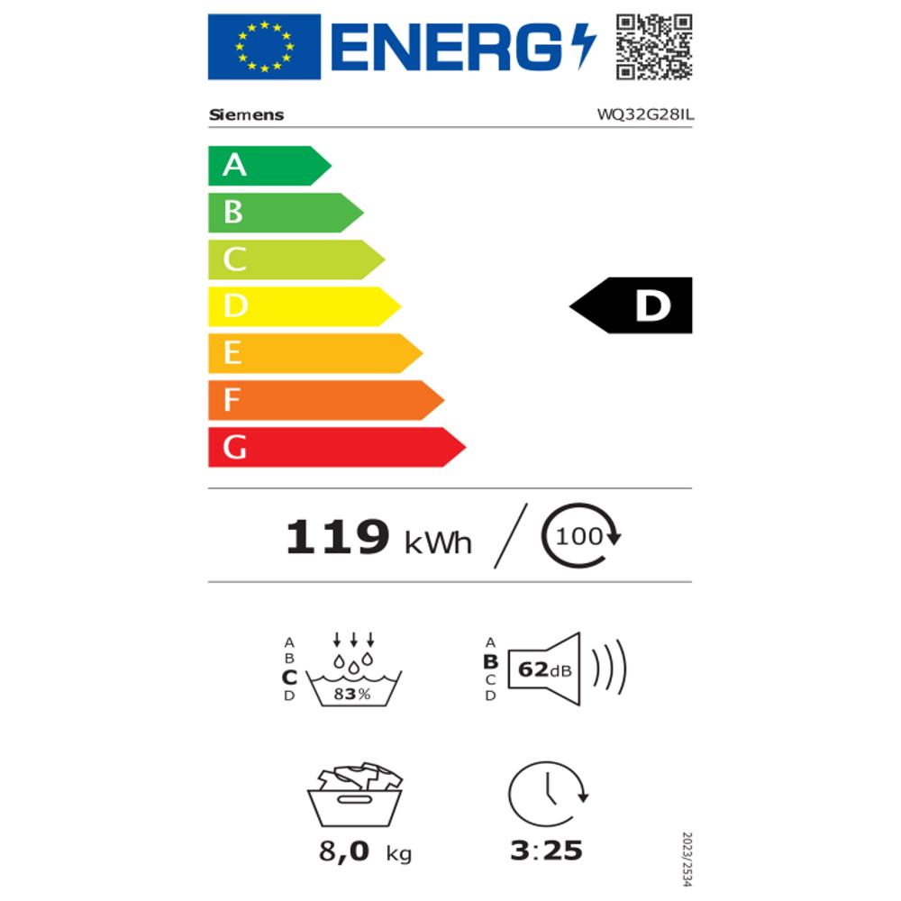 תווית אנרגיה - iq500 wq32g28il siemens