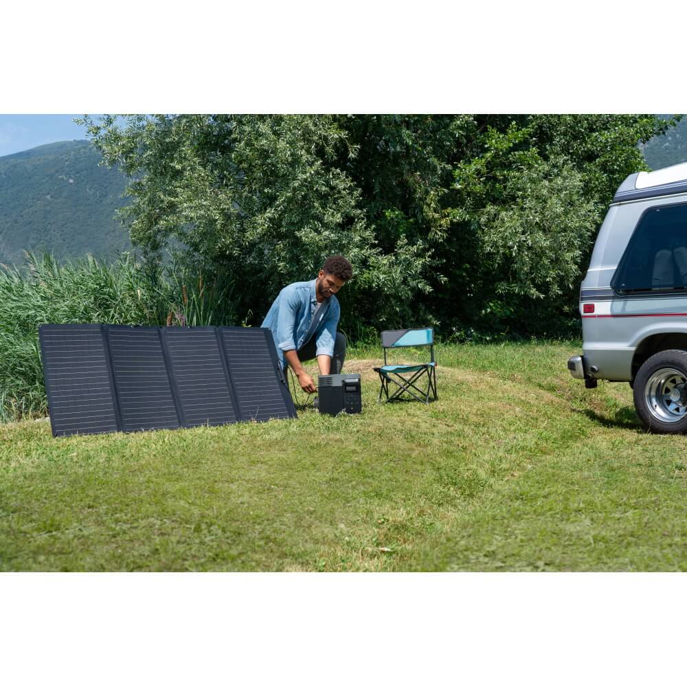 סט תחנת כוח ניידת 1000wh כולל פאנל סולארי מתקפל ecoflow 400w