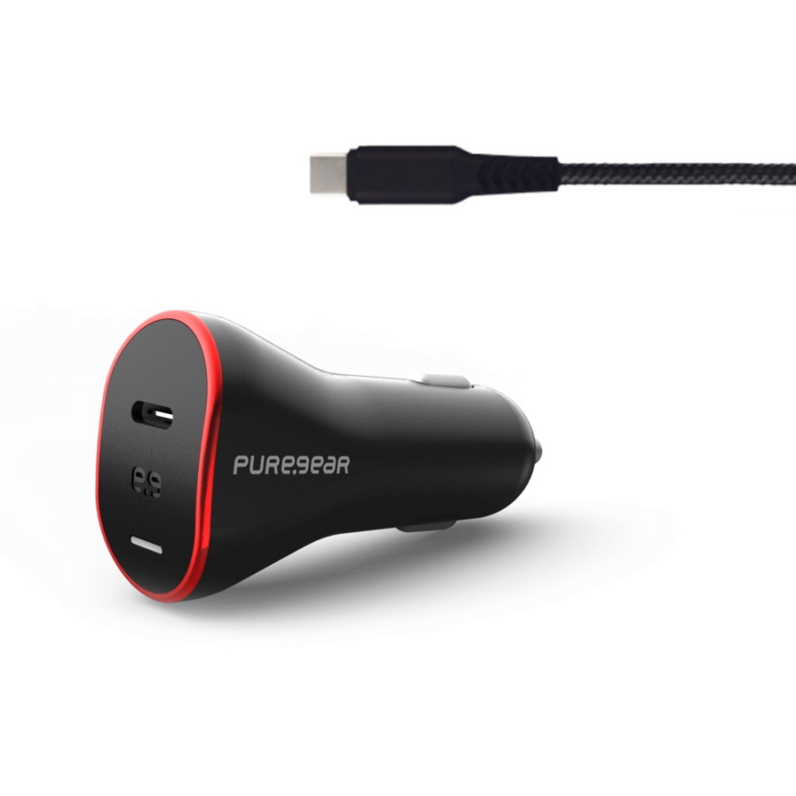 מטען לרכב 18W כולל כבל PureGear Type C &lrm;18W PD 3.0 Car Charger Type C + Cable