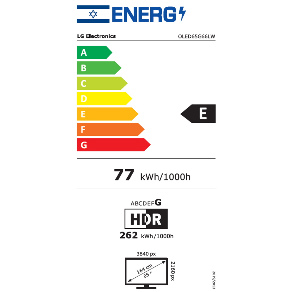 תווית אנרגיה - oled65g66lw lg