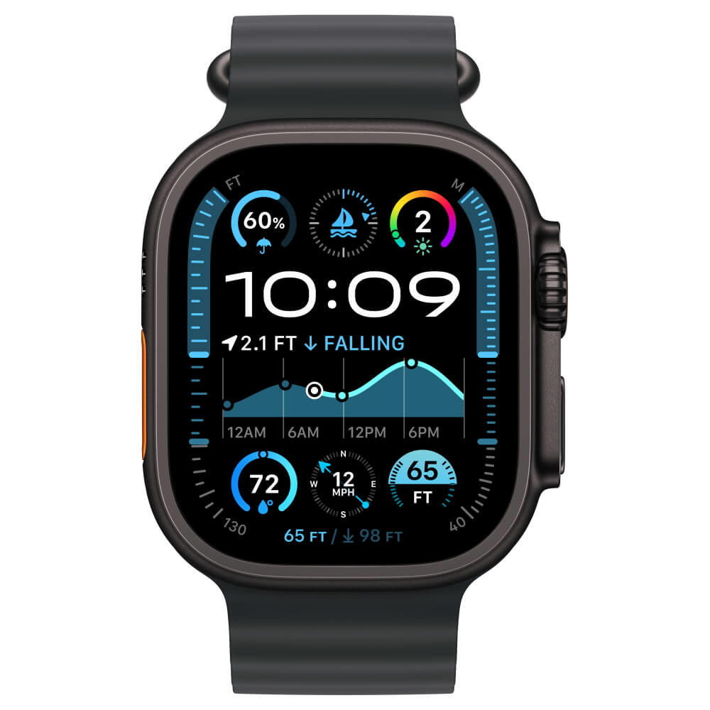 watch ultra 2 gps + cellular 49mm black titanium case with black ocean band יבואן רשמי apple