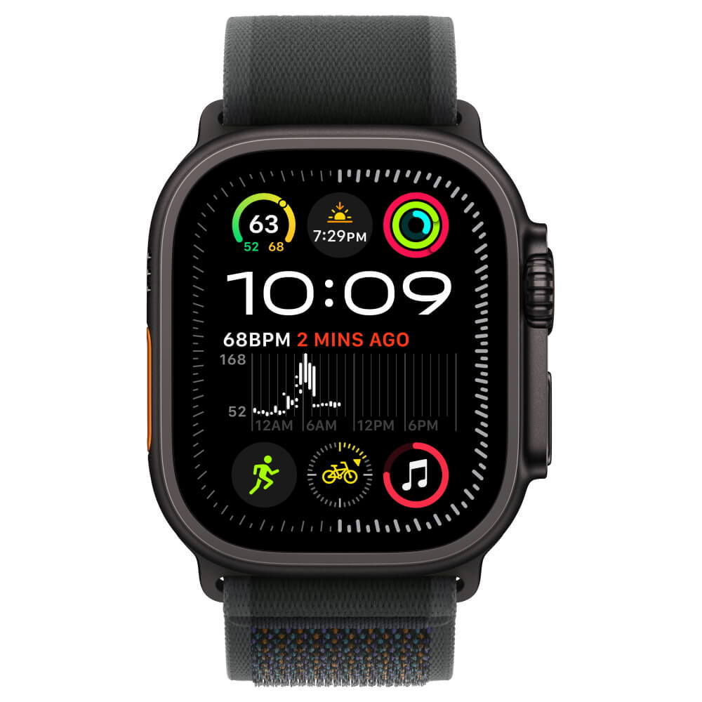 watch ultra 2 gps + cellular 49mm black titanium case with black trail loop - m/l יבואן רשמי apple