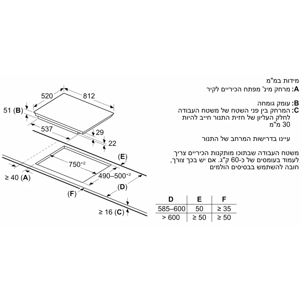 כיריים אינדוקציה 4 אזורי בישול גמישים - 80 סמ siemens