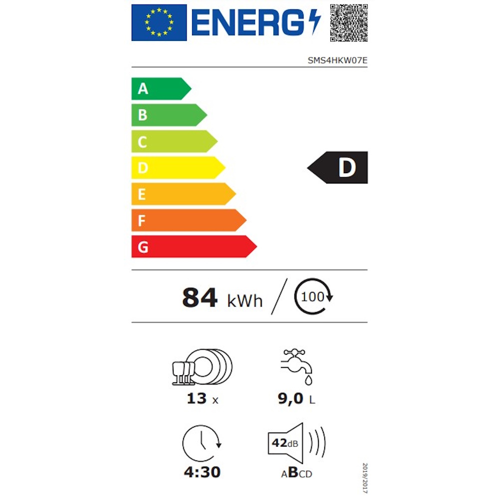 תווית אנרגיה - series 4 - sms4hkw07e - תוצרת פולין bosch