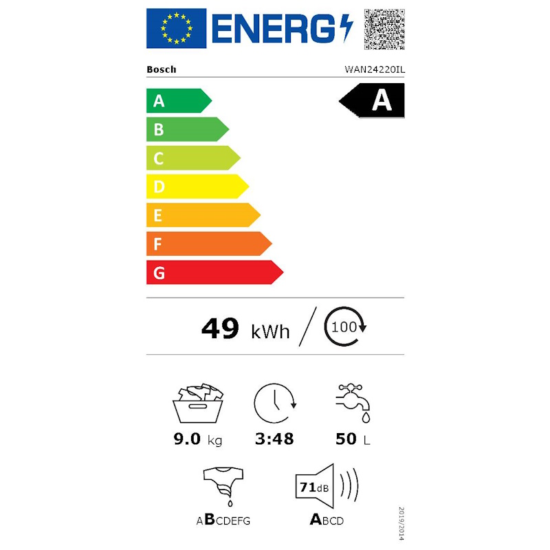 תווית אנרגיה - serie 4 wan24220il bosch