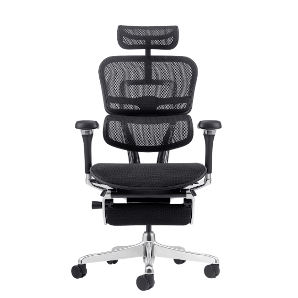 כיסא משרדי ארגונומי כולל הדום רגליים Comfort &lrm;Ergohuman Pro שחור