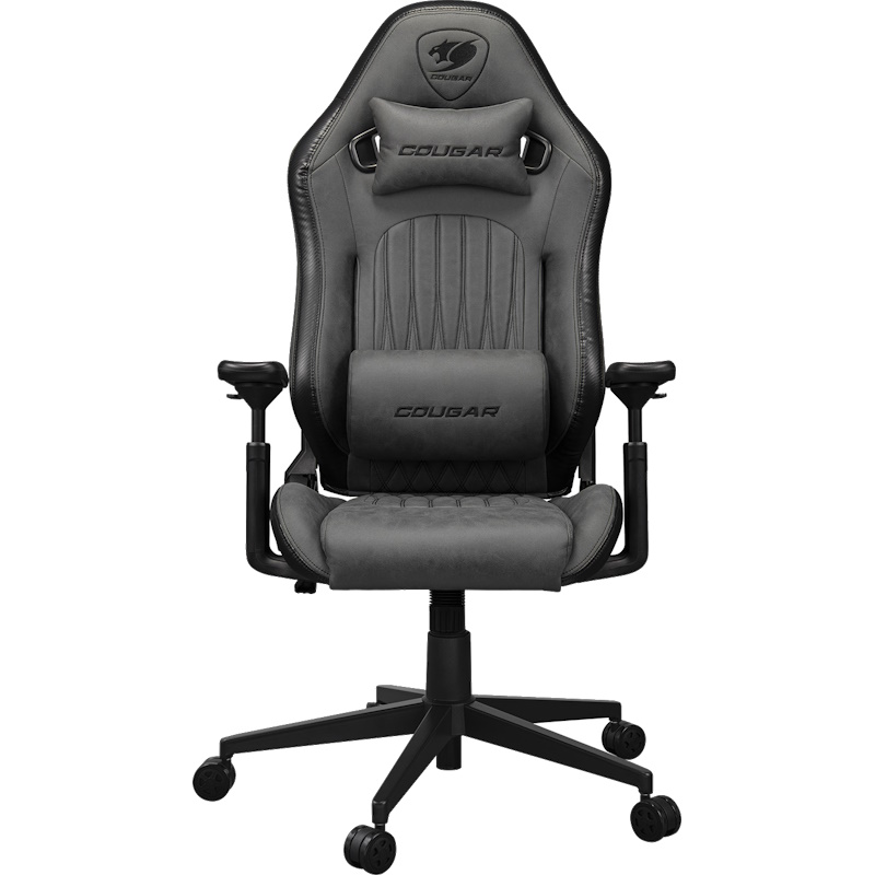 כסא גיימינג מעוצב ריפוד בד דמוי עור Cougar &lrm;Explore Jet Gray F