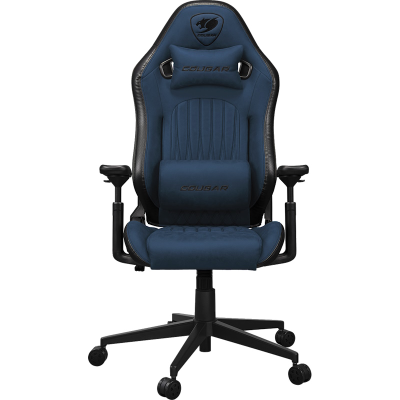כסא גיימינג מעוצב ריפוד בד דמוי עור Cougar &lrm;Explore Navy Blue F