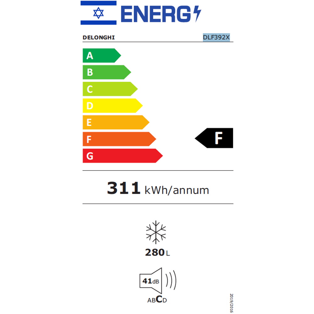 תווית אנרגיה - dlf392xeu נירוסטה delonghi